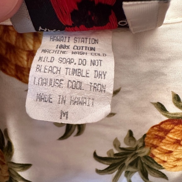 Hawaii Station Vintage Size Medium Men’s Pineapple Cotton Button Down - Picture 3 of 7